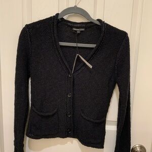 NWT: James Perse Black Linen-Cotton Cardigan